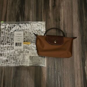Longchamp Le Pliage Cosmetics Case- Cognac